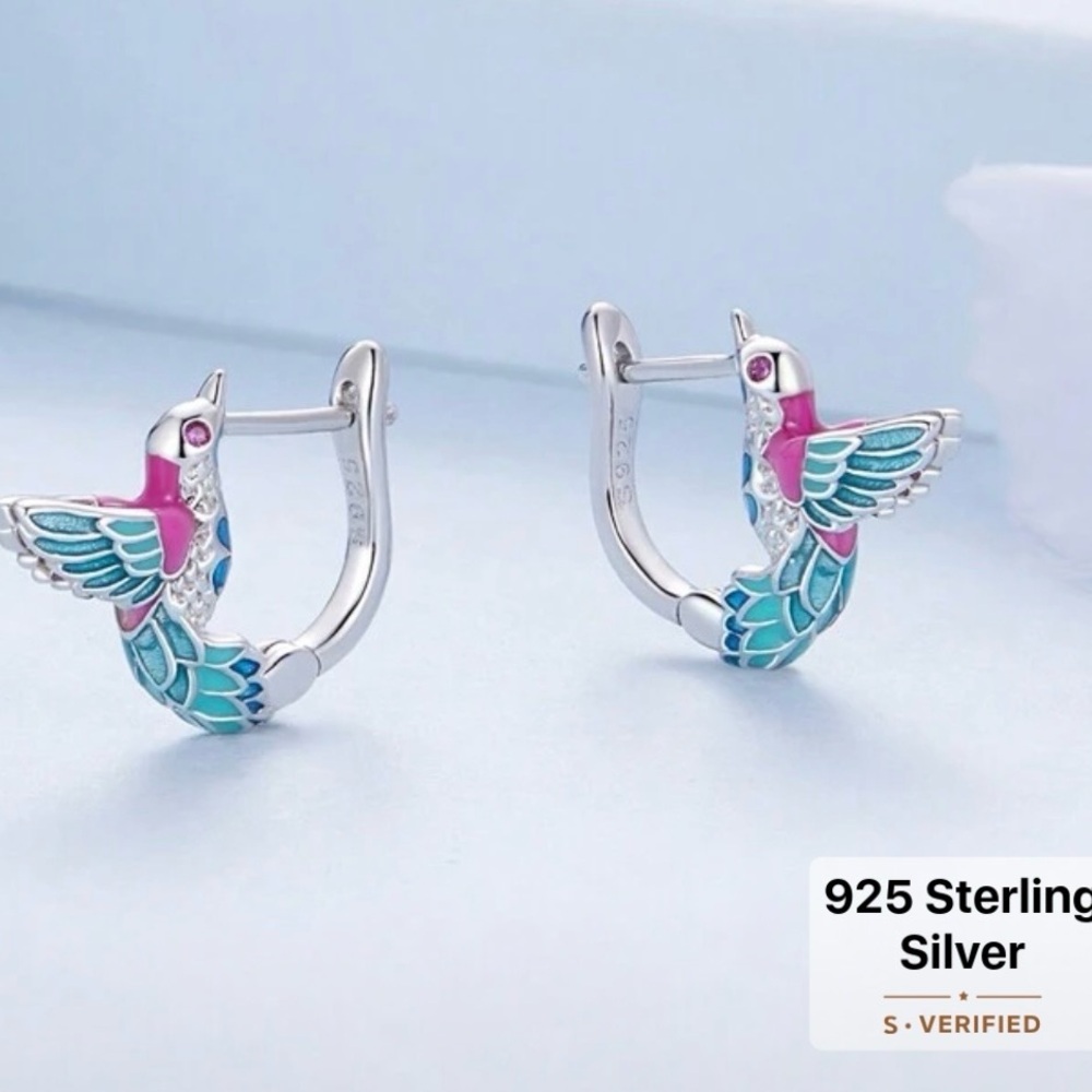 Sterling Silver Hummingbird Earrings